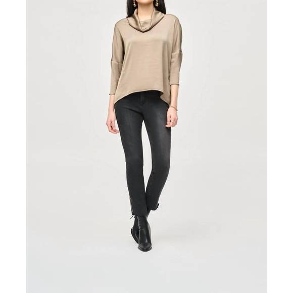 JOSEPH RIBKOFF Tops - NEW JOSEPH RIBKOFF satin cowl collar top in java
